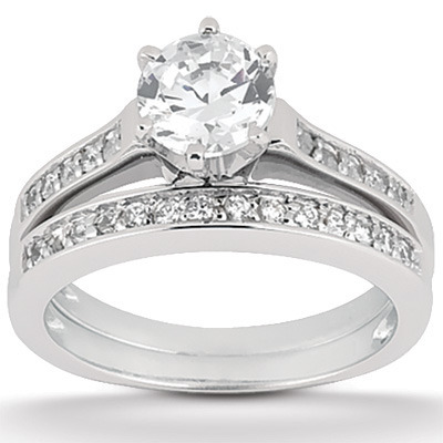 0.33 ct. Round Cut Bead Set Diamond Wedding Ring thumbnail 2