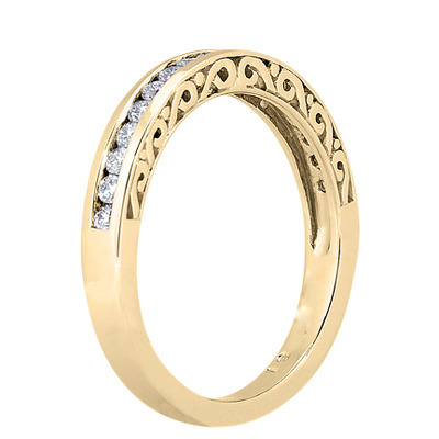 0.34 ct. Channel Set Antique Diamond Wedding Band thumbnail 5