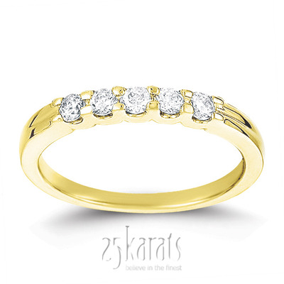 5 Stone U Prong Diamond Band ( 0.25 ct. tw.) - view 2