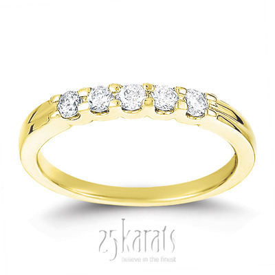 5 Stone U Prong Diamond Band ( 0.25 ct. tw.) thumbnail 2