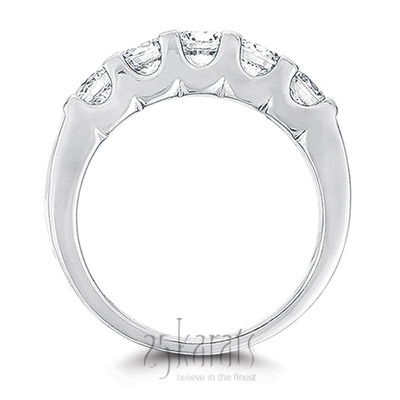 5 Stone U Prong Diamond Band ( 0.25 ct. tw.) - view 3