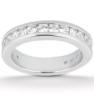 0.66 ct. Round Cut Channel Set Diamond Wedding Ring - view 1
