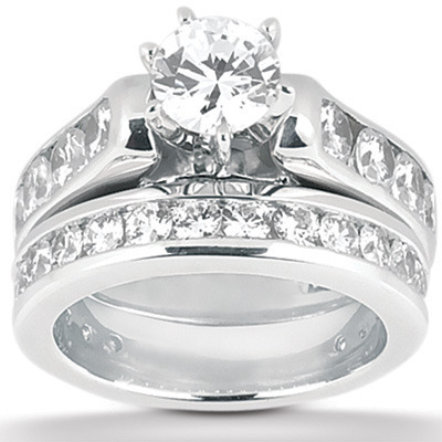 0.66 ct. Round Cut Channel Set Diamond Wedding Ring thumbnail 2