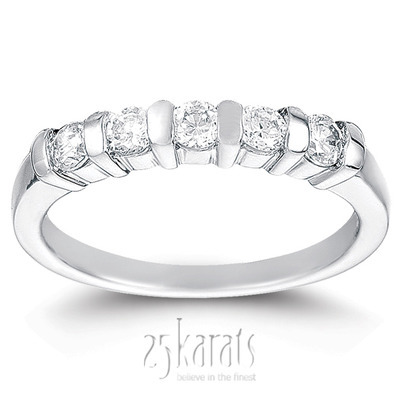 Bar Set Round Cut Diamond Anniversary Ring (1/3 ct. tw.) thumbnail 1