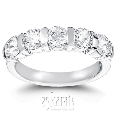 Bar Set Round Cut Diamond Anniversary Ring (1 1/2 ct. tw.) thumbnail 1