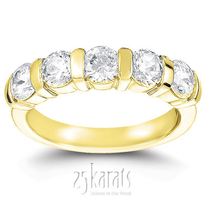 Bar Set Round Cut Diamond Anniversary Ring (2 ct. tw.) thumbnail 2