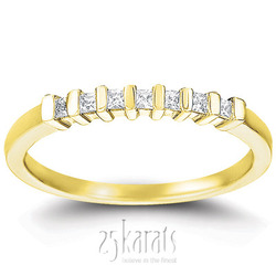 7 Stone Contemporary Bar Set Princess Cut Diamond Band (0.18 ct. t.w) thumbnail 2