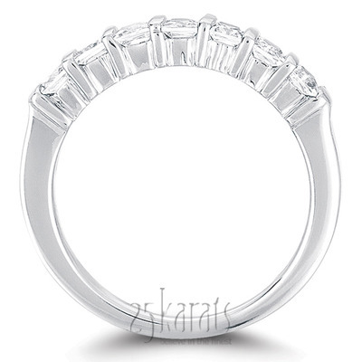 7 Stone Contemporary Bar Set Princess Cut Diamond Band (0.18 ct. t.w) thumbnail 3