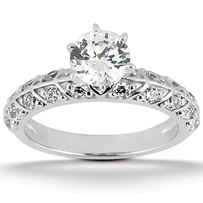 Bead Set Diamond Bridal Ring (0.60 ct. tw.) - view 1