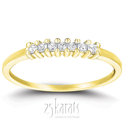 7 Stone Classic Low Set Princess Cut Diamond Anniversary Ring (0.25 ct. t.w) - view 2