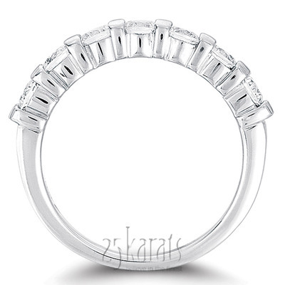7 Stone Classic Low Set Princess Cut Diamond Anniversary Ring (0.25 ct. t.w) thumbnail 3