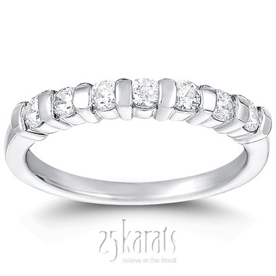 7 Stone Classic Low Set Princess Cut Diamond Anniversary Ring (0.35 ct. t.w)