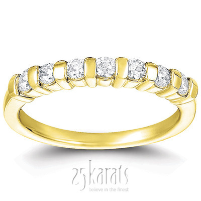 7 Stone Classic Low Set Princess Cut Diamond Anniversary Ring (0.35 ct. t.w) thumbnail 2