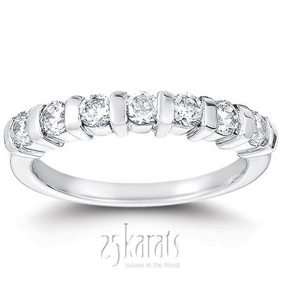 7 Stone Classic Low Set Princess Cut Diamond Anniversary Ring (0.49 ct. t.w) - view 1