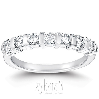 7 Stone Classic Low Set Princess Cut Diamond Anniversary Ring (0.49 ct. t.w) thumbnail 1