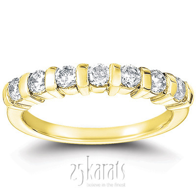 7 Stone Classic Low Set Princess Cut Diamond Anniversary Ring (0.49 ct. t.w) thumbnail 2