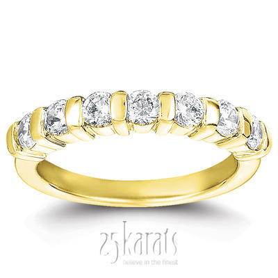 7 Stone Classic Low Set Princess Cut Diamond Anniversary Ring (0.77 ct. t.w) thumbnail 2