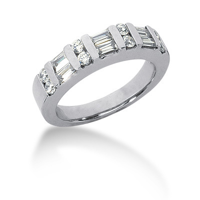 2/3 ct. Double Row Multi-Shape Diamond Wedding Ring - view 4