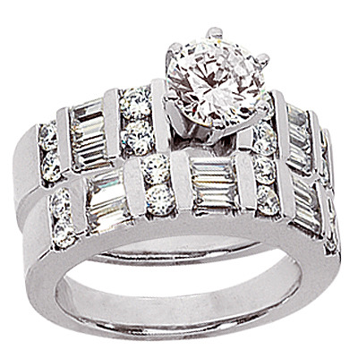 2/3 ct. Double Row Multi-Shape Diamond Wedding Ring - view 5