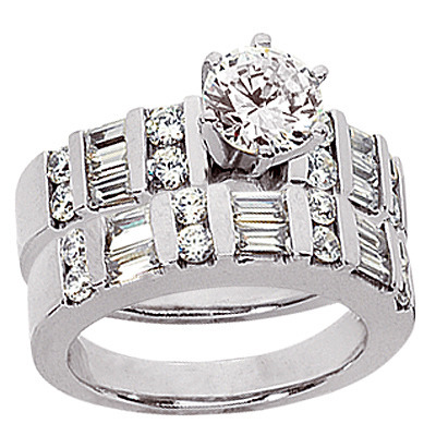 2/3 ct. Double Row Multi-Shape Diamond Wedding Ring thumbnail 5