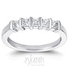 5 Stone Contemporary Bar Set Princess Cut Women Diamond  Ring (1/2 ct. tw.)