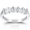 5 Stone Contemporary Bar Set Princess Cut Diamond Anniversary Ring (0.70 ct. tw)