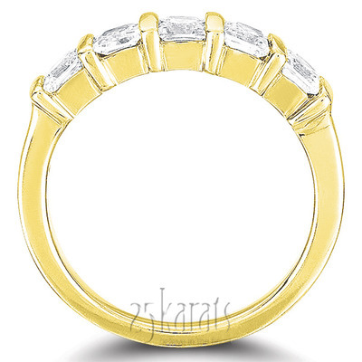 5 Stone Contemporary Bar Set Princess Cut Women Diamond  Ring (3/4 ct. tw.) thumbnail 4