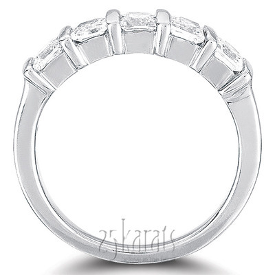 5 Stone Contemporary Bar Set Princess Cut Women Diamond  Ring (1 ct. tw.) thumbnail 3