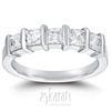 5 Stone Contemporary Bar Set Princess Cut Diamond Anniversary Ring (1.35 ct. tw)
