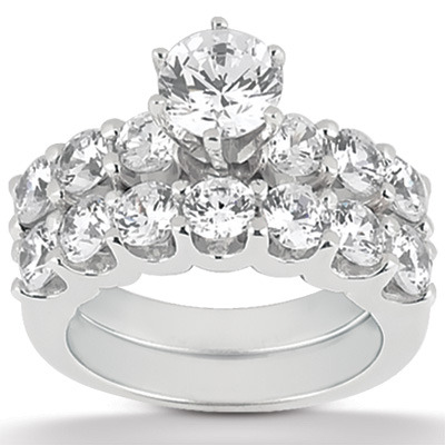 0.75 ct. Round Cut Five Stone Diamond Bridal Ring - view 5