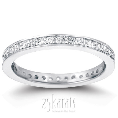0.41 ct. Prong Set Round Cut  Diamond Eternity Wedding Band - view 1