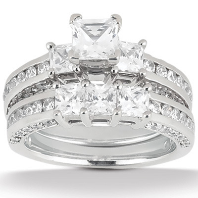 1.33 ct. AntiqueThree Stone Diamond Bridal Ring thumbnail 3