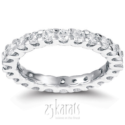 1.10 ct. Round Cut Diamond Eternity Wedding Band thumbnail 1
