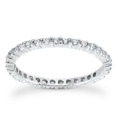 0.57 ct. t.w. Round Cut Shared Prong Set Diamond Eternity Wedding Band - view 1