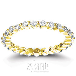0.69 ct. Round Cut Diamond Eternity Wedding Band thumbnail 2