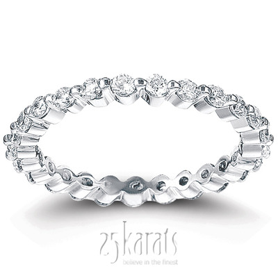 0.72 ct. Round Cut Diamond Eternity Wedding Band - view 1