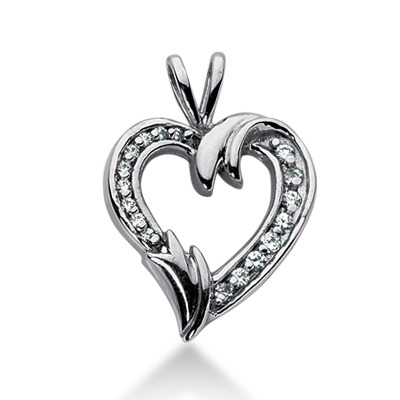 0.46 CT Diamond Heart Shape Pendant - view 1