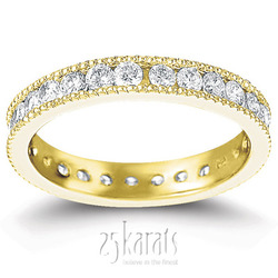 Channel Set With Mill Grain Edge Diamond Eternity Wedding Band (0.90 ct. tw) thumbnail 2
