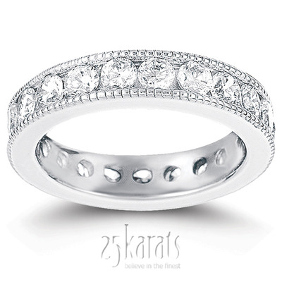 2.30 ct. Channel Set with Milgrain Edge Diamond Eternity Wedding Band - view 1