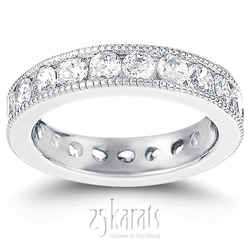 1.90 ct. Channel Set with Milgrain Edge Diamond Eternity Wedding Band thumbnail 1