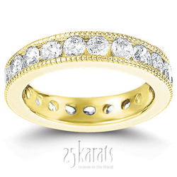 1.90 ct. Channel Set with Milgrain Edge Diamond Eternity Wedding Band thumbnail 2
