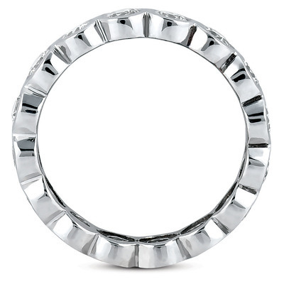 0.95 ct. Round Cut Bezel Set Diamond Eternity Wedding Band 1 thumbnail 3