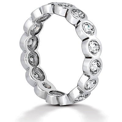 0.9 ct. Round Cut Bezel Set Diamond Eternity Wedding Band - view 3