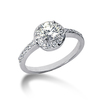 Halo Four Prong Center  Diamond Engagement Ring (0.32 ct.tw)