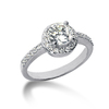 Halo Four Prong Center  Diamond Engagement Ring (0.34 ct.tw.)