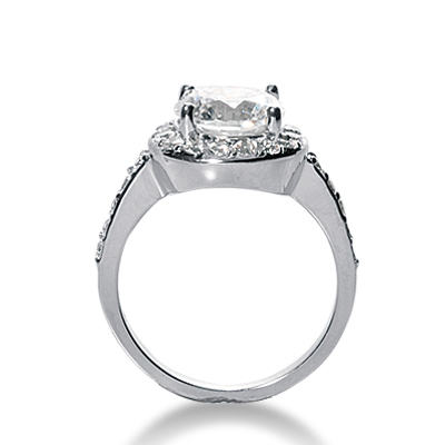 Halo Four Prong Center  Diamond Engagement Ring (0.34 ct. tw.) thumbnail 2