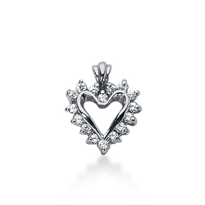 0.24 CT Diamond Heart Shape Pendant - view 1