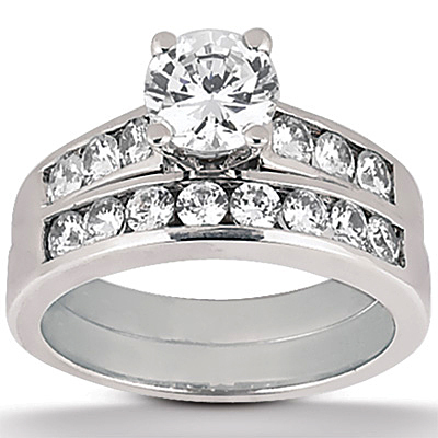 Classic Channel Set 0.30 ct. Diamond Bridal Ring thumbnail 2