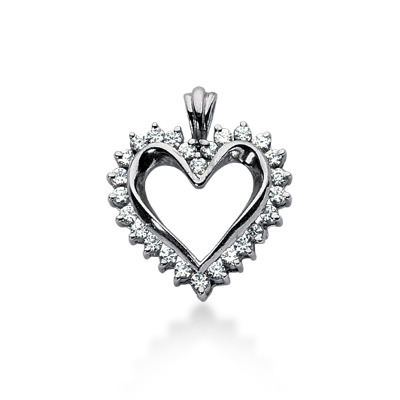 0.78 CT Diamond Heart Shape Pendant - view 1