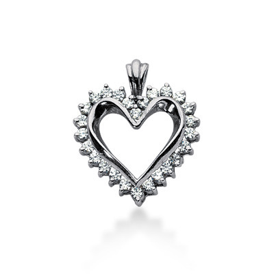 0.78 CT Diamond Heart Shape Pendant
